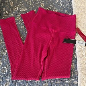Carbon 38 Magenta Ribbed Leggings